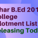 Bihar B.Ed 2019 College Allotment List Releasing Today