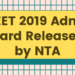 NEET 2019 Admit Card Released by NTA