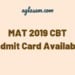 MAT 2019 CBT Admit Card Available