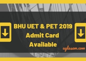BHU UET & PET 2019 Admit Card