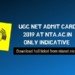 ugc net admit card