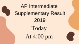 AP Intermediate Supplementary Result 2019 Today At 4_00 pm