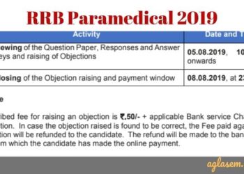RRB Paramedical Answer Key Date 2019