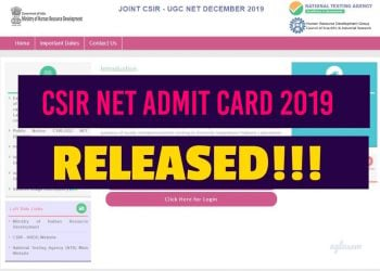CSIR NET Admit Card 2019