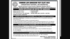 CLAT 2022 Official Notification