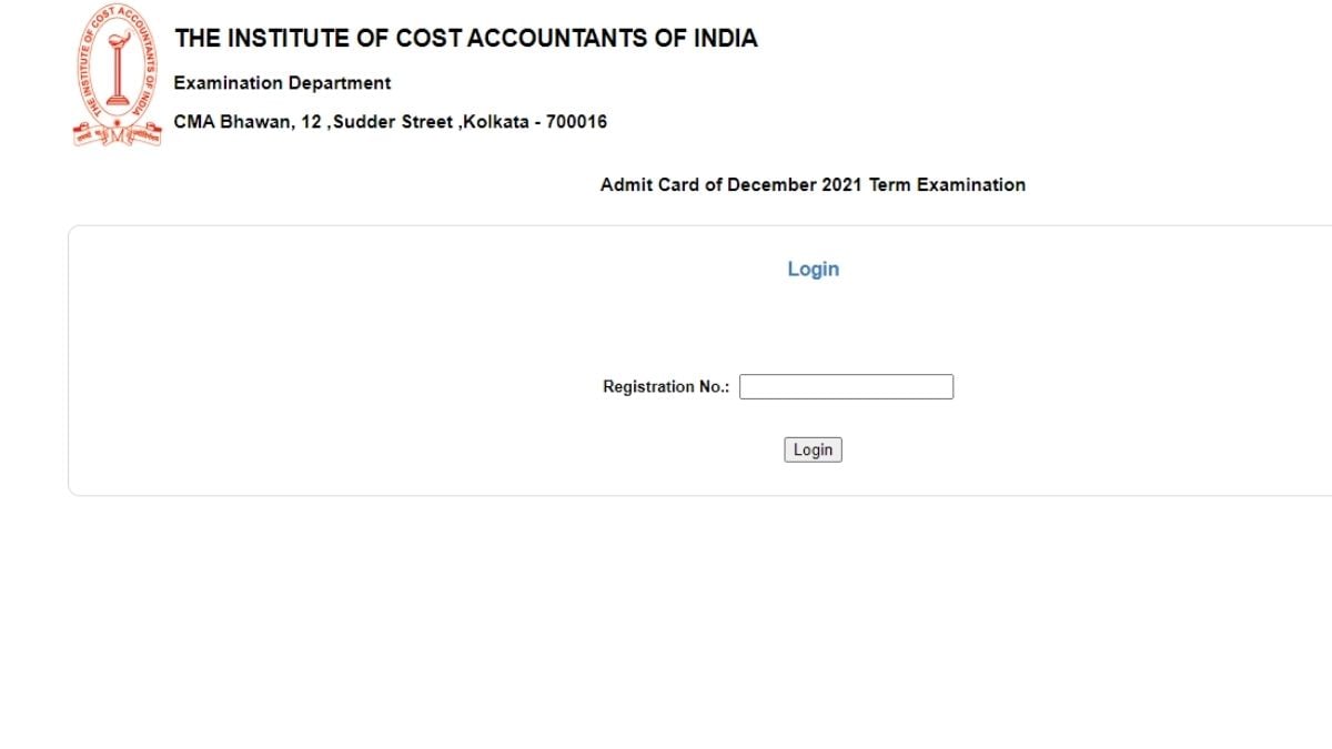 ICMAI CMA 2021 Admit Card