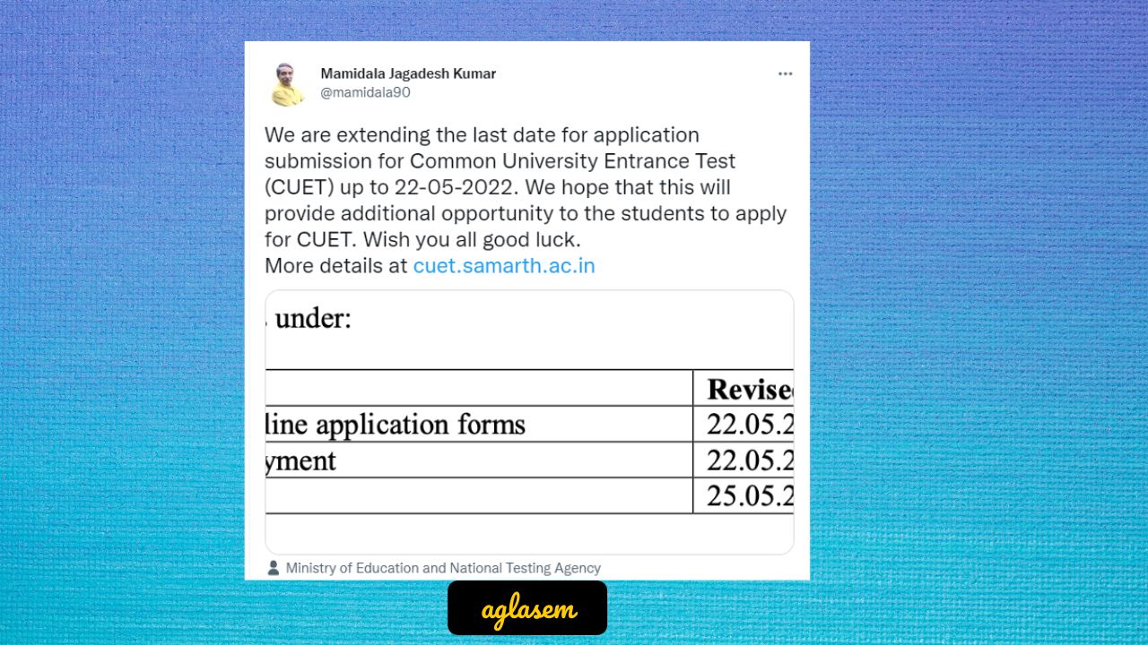 CUET 2022 Last Date to Apply Extended